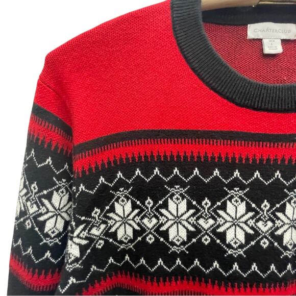 Charter Club Men’s Snowflake Pattern Sweater Size Large - Picture 4 of 10